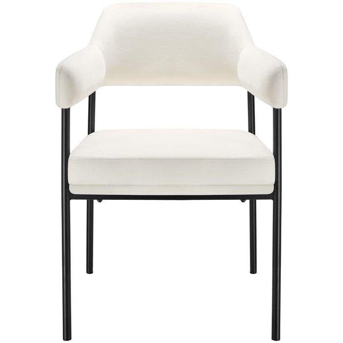 tectake® Eetkamerstoel Doé, gestoffeerd, stalen poten - Set van 2