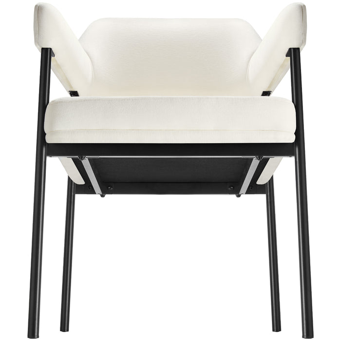 tectake® Eetkamerstoel Doé, gestoffeerd, stalen poten - Set van 2