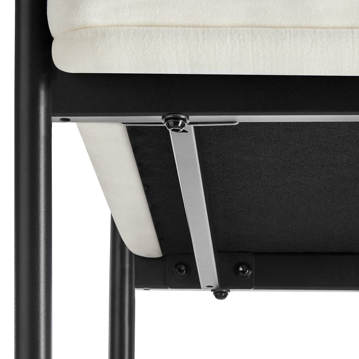 tectake® Eetkamerstoel Doé, gestoffeerd, stalen poten - Set van 2