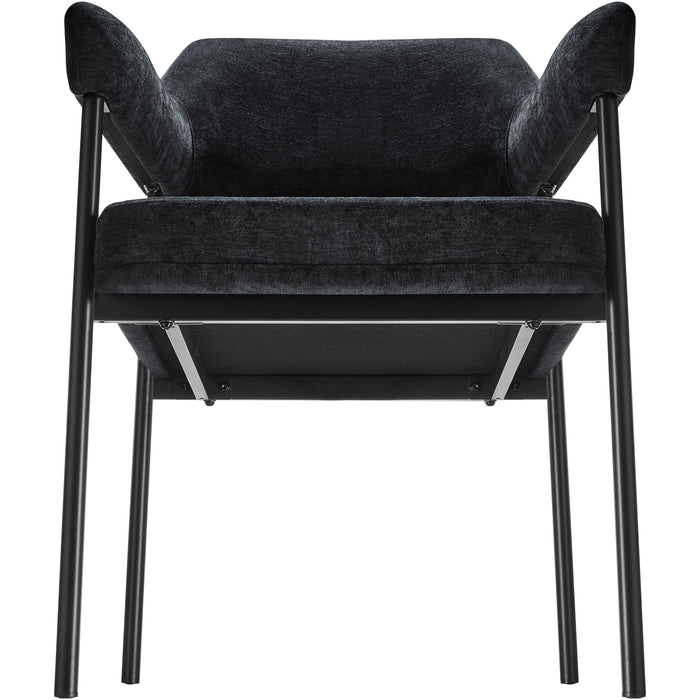 tectake® Eetkamerstoel Doé, gestoffeerd, stalen poten - Set van 2