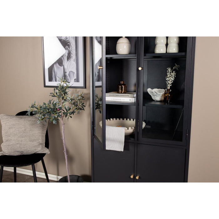 Svea - Noma vitrinekast - 80 x 190 cm - zwart