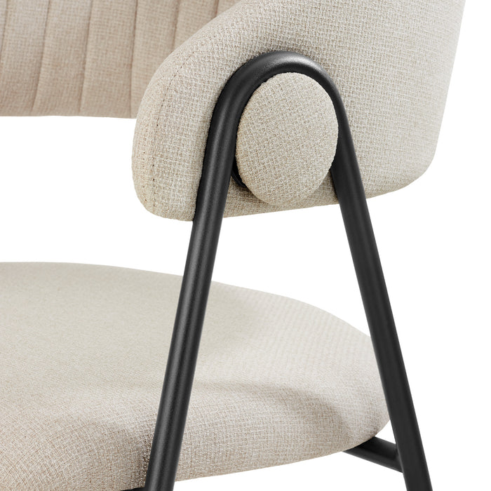 tectake® Eetkamerstoel Bedano, gestoffeerd, geweven stof, 150 kg