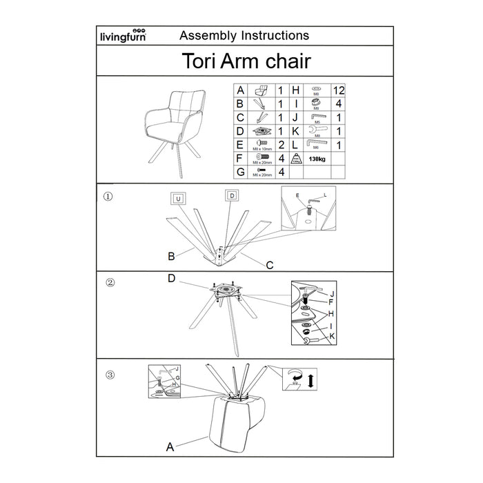 Livingfurn Tori Sand Natural - set van 2
