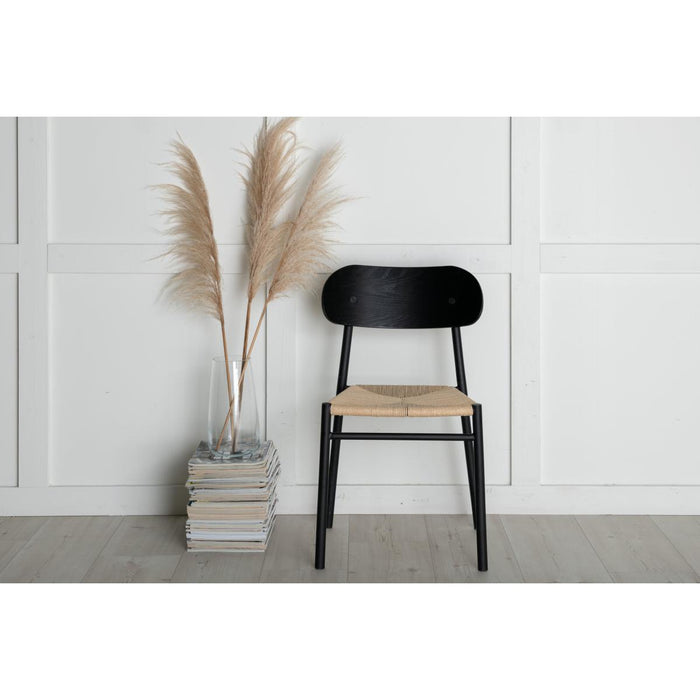 Svea - Weber eetkamerstoel - rattan - naturel|zwart