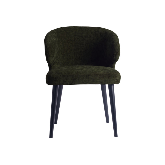 PTMD Fiori Green 1205 Dining Chair Black Wood Legs