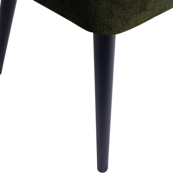 PTMD Fiori Green 1205 Dining Chair Black Wood Legs