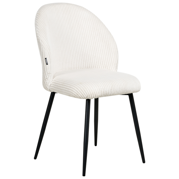 Beliani - ELOY - Eetkamerstoel set van 2 - Gebroken wit - Corduroy