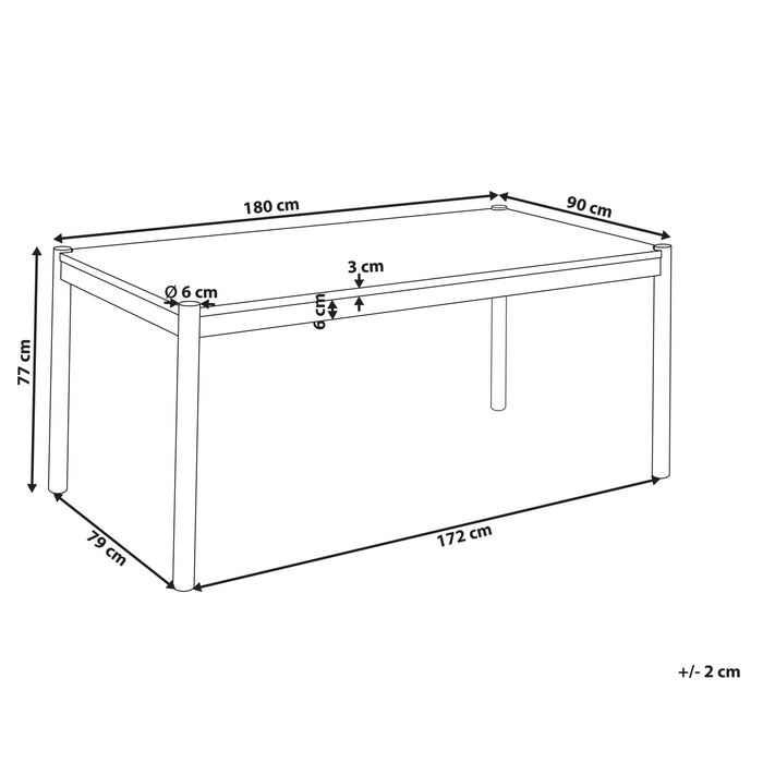 Beliani - FONDIS - Eettafel - Donker eikenhout - 180 x 90 cm - MDF