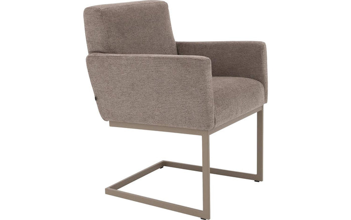 Goossens Eetkamerstoel Tommie - Textiel met armleuning