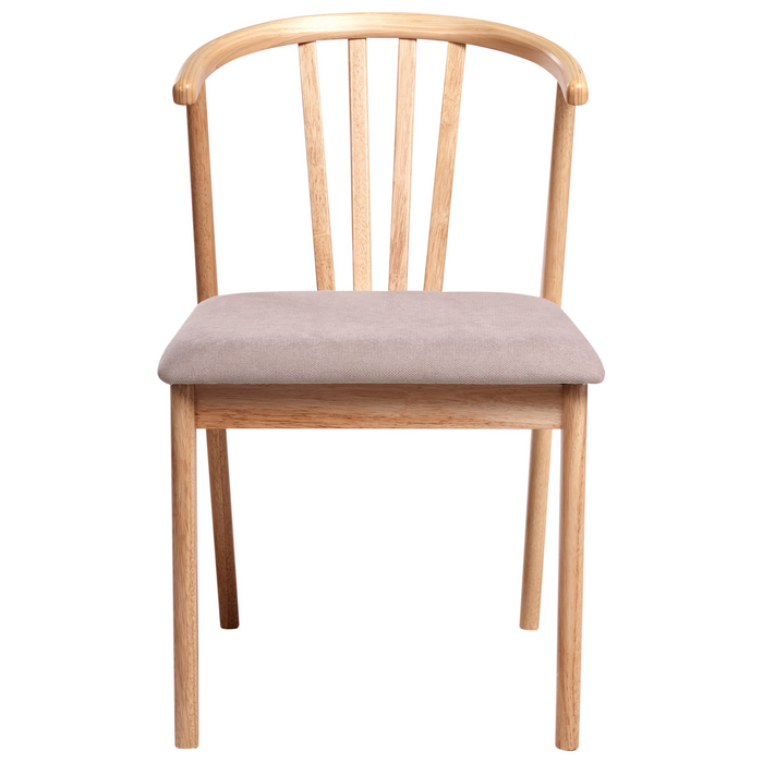 Beliani-CRAIG-Eetkamerstoel set van 2-Lichtbruin|Taupe-Rubberhout