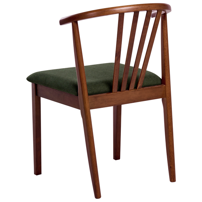 Beliani-CRAIG-Eetkamerstoel set van 2-Donkerhout|Groen- Rubberhout