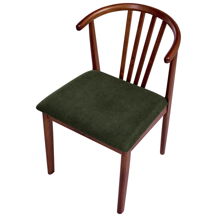 Beliani-CRAIG-Eetkamerstoel set van 2-Donkerhout|Groen- Rubberhout