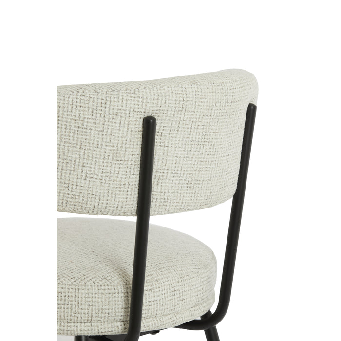 Light&living Eetkamerstoel 57x55x77 cm HARVIE crème+mat zwart