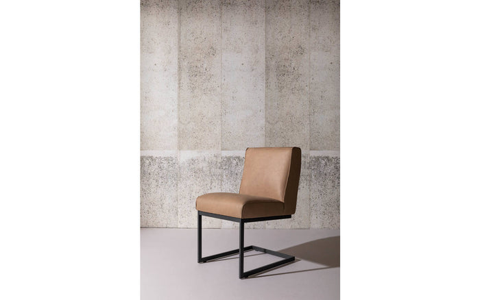 Goossens Eetkamerstoel Tomleuning - Leder zonder armleuning