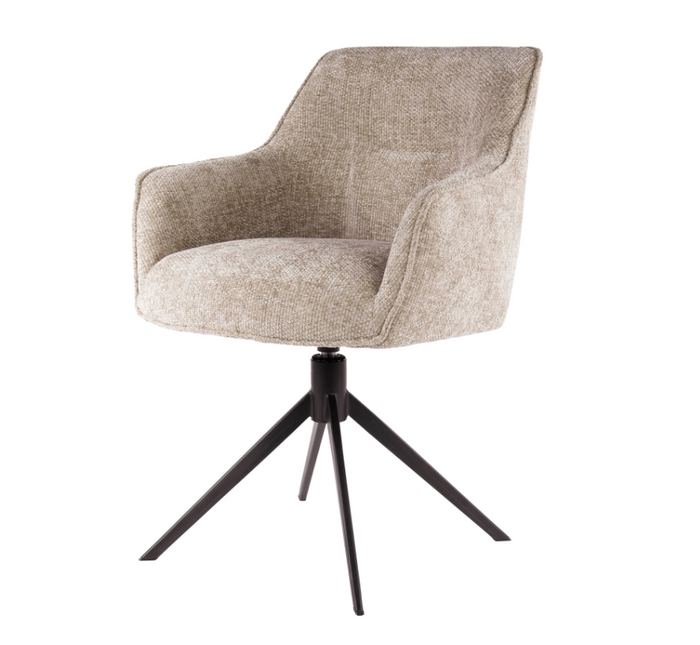 AnLi Style Armstoel pull draaibaar Zandkleur - set van 2