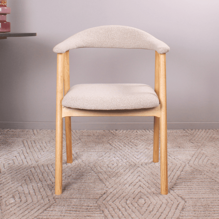 DS4U Quinn eetkamerstoel beige - naturel hout