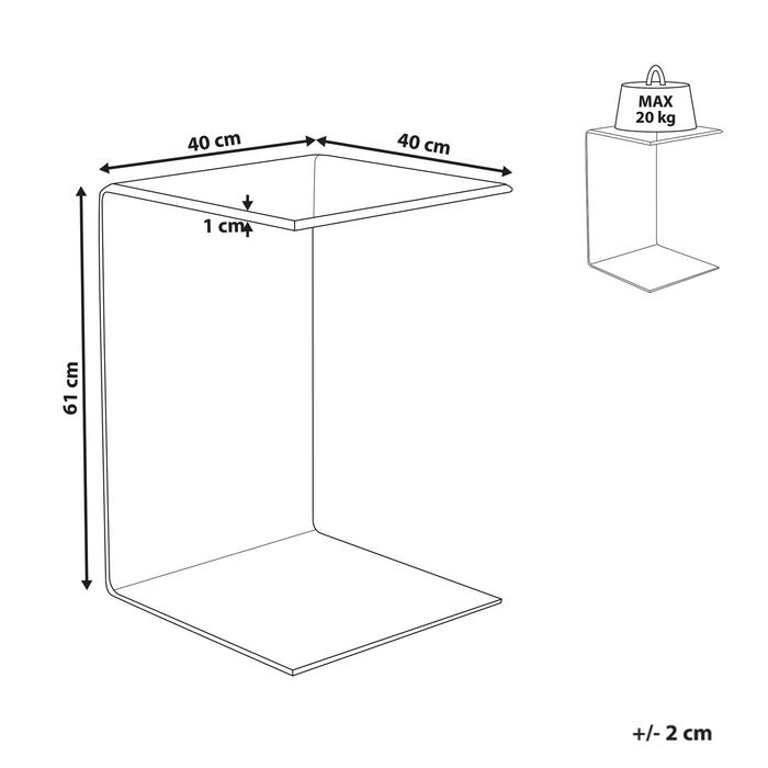 Beliani - LOURDES - Bijzettafel - Bruin - Veiligheidsglas
