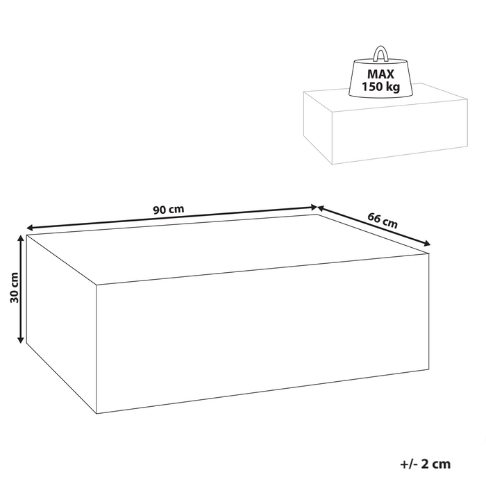 Beliani - NOBRES - Bijzettafel - Beige - Lichtbeton (MgO)