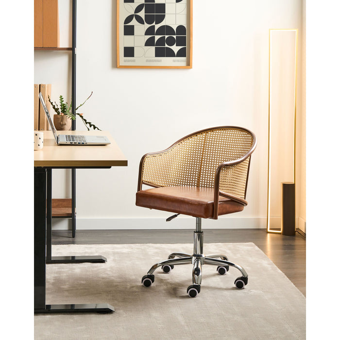 Beliani - REDDING - Bureaustoel - Bruin - Kunstleer