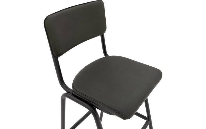 Goossens Barstoel Chaplin - groen Leder zonder armleuning