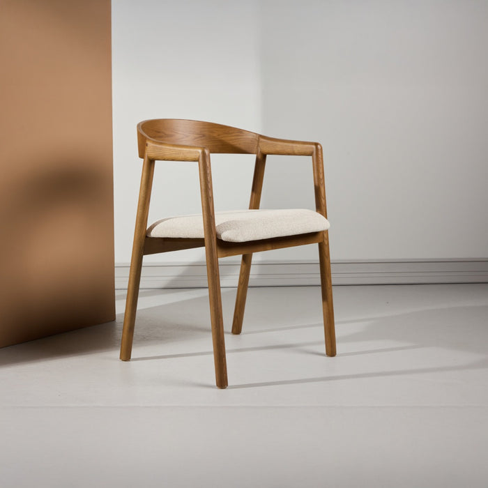 Fjôrd - Eetkamerstoel Donkerbruin|Off White - Långön - Set van 2