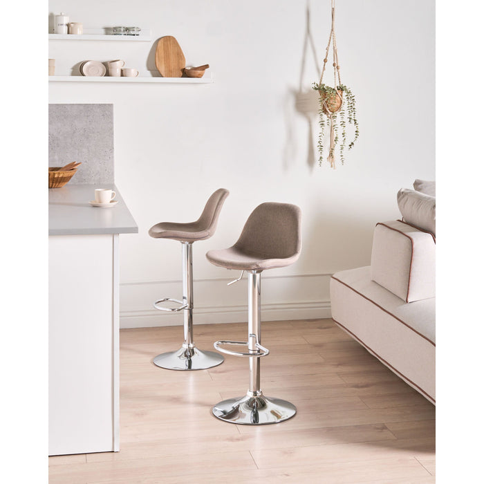 Beliani - KAHLA - Barkruk set van 2 - Taupe - Bouclé