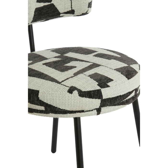 Light&living Eetkamerstoel 57x55x77 cm HARVIE crème-zwart+mat zwart