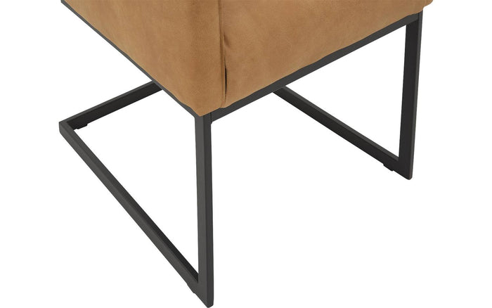 Goossens Eetkamerstoel Tomleuning - Leder met armleuning