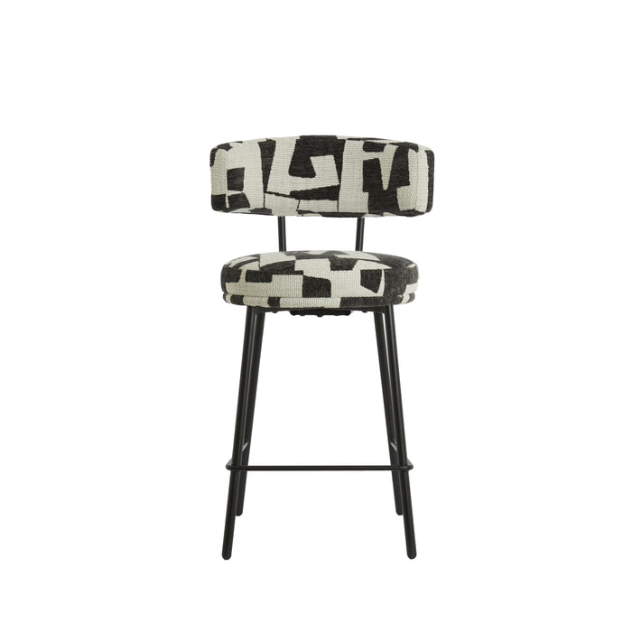 Light&living Barkruk 52,5x51x93 cm HARVIE crème-zwart+mat zwart