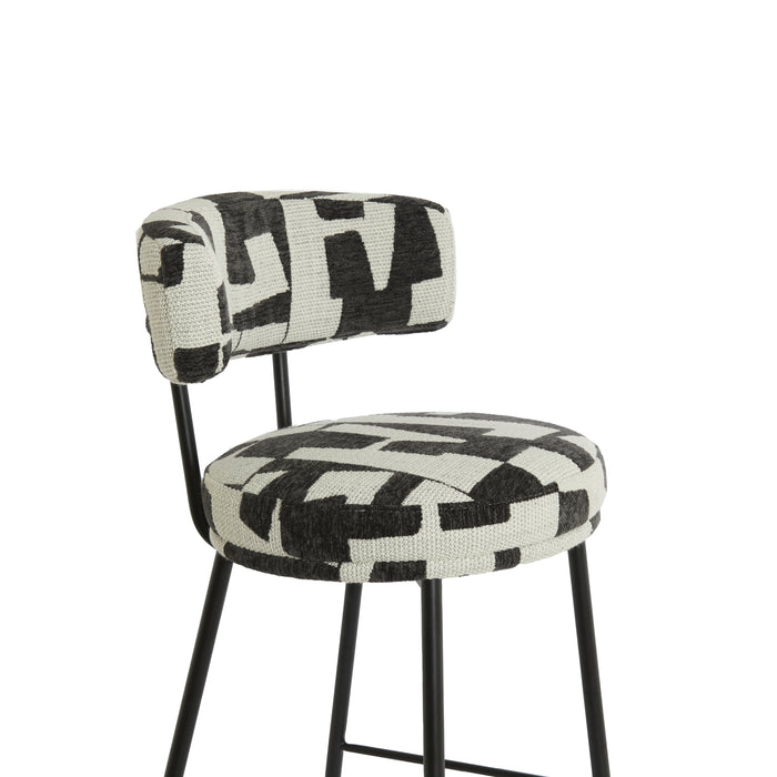 Light&living Barkruk 52,5x51x93 cm HARVIE crème-zwart+mat zwart