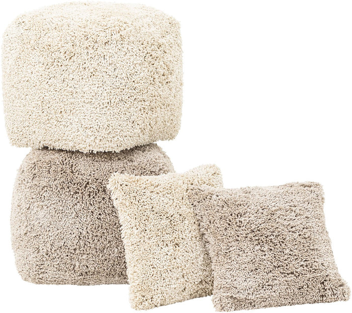 MUST Living Pouf Celeste Beige,40x40x40 cm, beige, 100% polyester