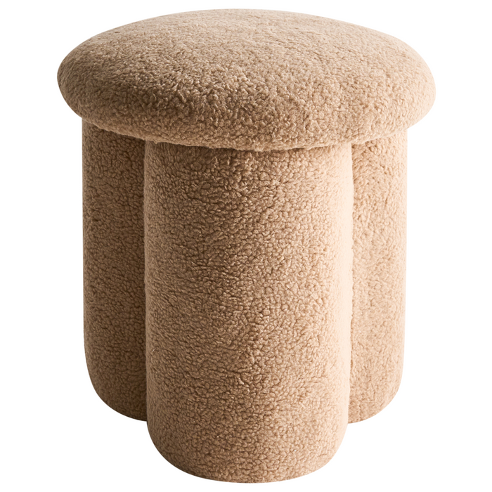 Beliani - CARRINGTON - Poef - Beige - Bouclé