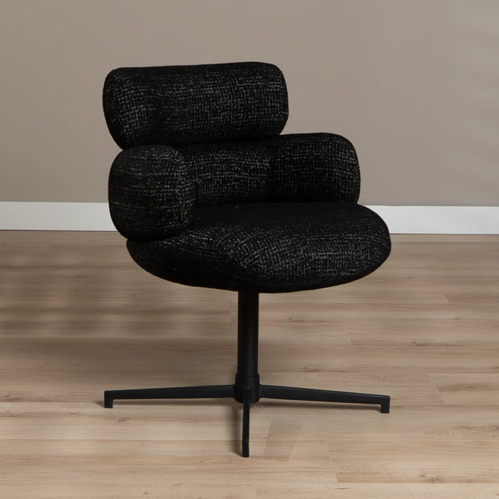 Bronx71 Eetkamerstoel Coco gemêleerde stof zwart