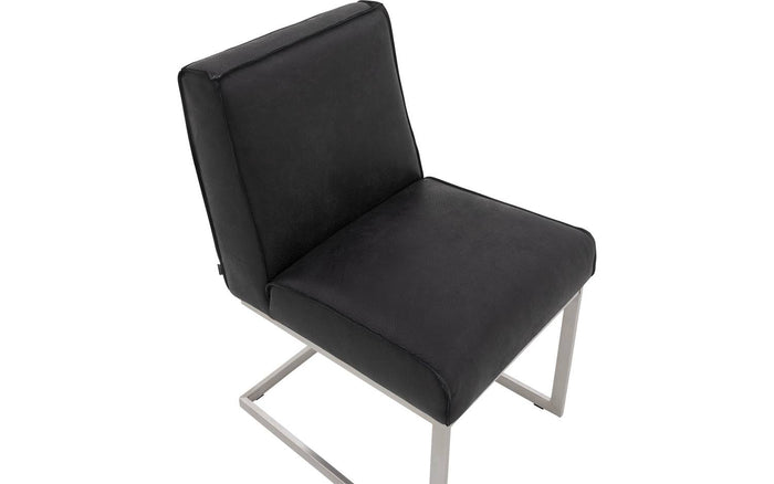 Goossens Eetkamerstoel Tomleuning - Leder zonder armleuning