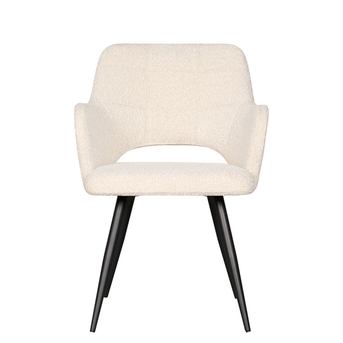 Eetkamerstoel Ziggy - Creme - Textiel - 61x86x63cm (BxHxD)