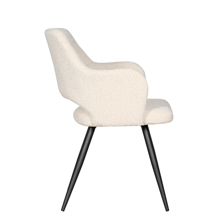 Eetkamerstoel Ziggy - Creme - Textiel - 61x86x63cm (BxHxD)