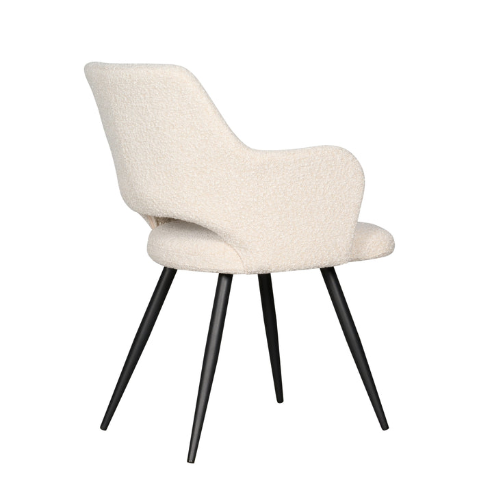 Eetkamerstoel Ziggy - Creme - Textiel - 61x86x63cm (BxHxD)