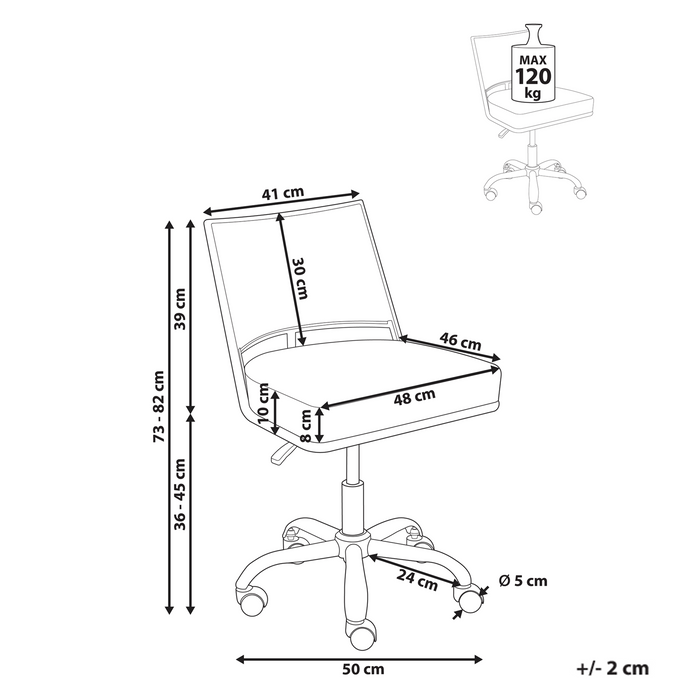 Beliani - NOME - Bureaustoel - Zwart - Kunstleer