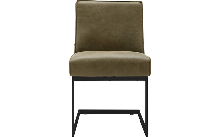 Goossens Eetkamerstoel Tomleuning - Leder zonder armleuning