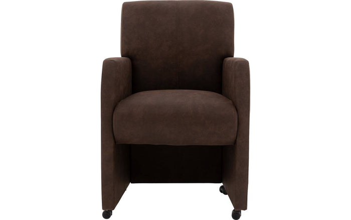 Goossens Eetkamerstoel Alex - Kunstleer met armleuning