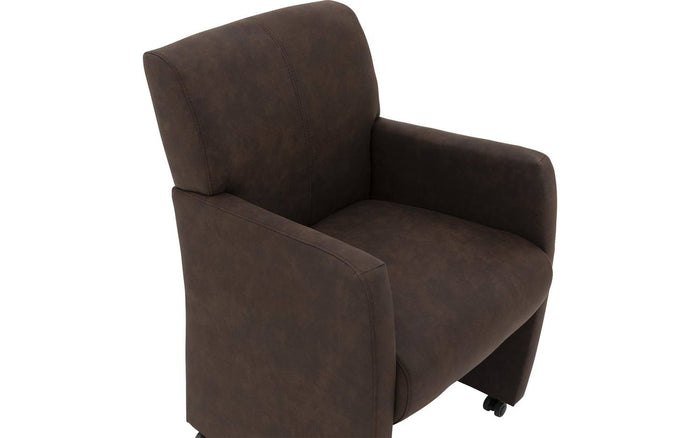 Goossens Eetkamerstoel Alex - Kunstleer met armleuning