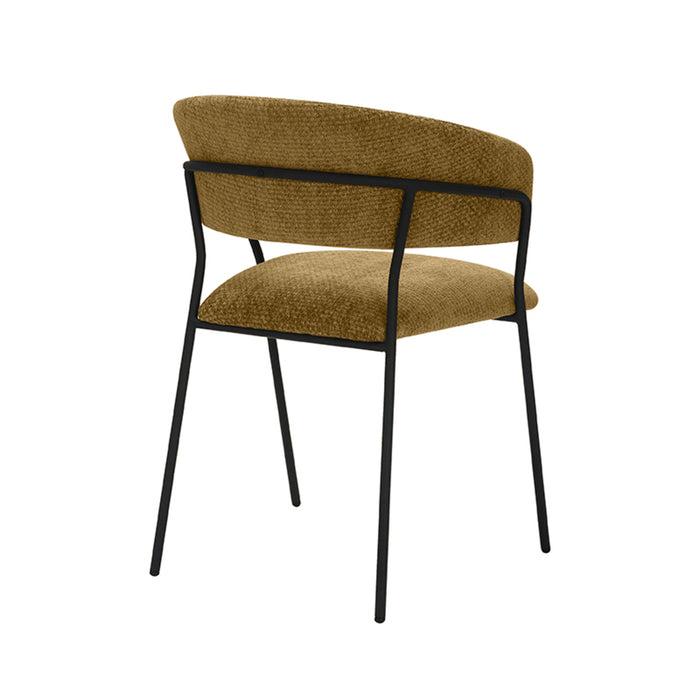 LABEL51 - Eetkamerstoel Luuk - Mustard Elite - Zwart Metaal