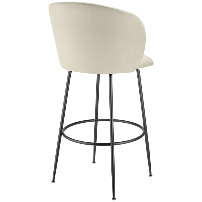 tectake® Barkruk Luana, met rugleuning, fluweellook - Set van 2