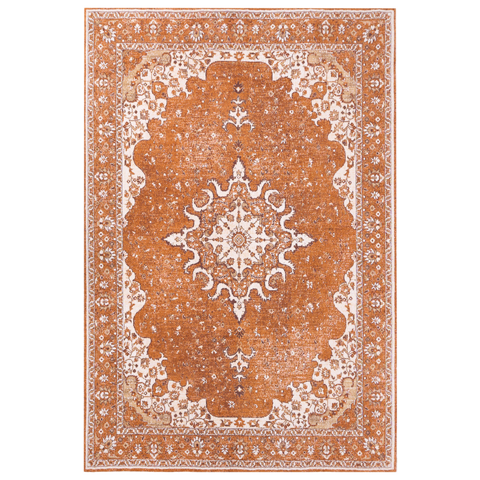 Beliani-HAYAT-Laagpolig vloerkleed-Oranje-200 x 300 cm-Katoen