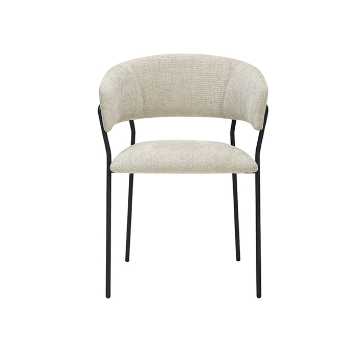 LABEL51 - Eetkamerstoel Luuk - Naturel Elite - Zwart Metaal