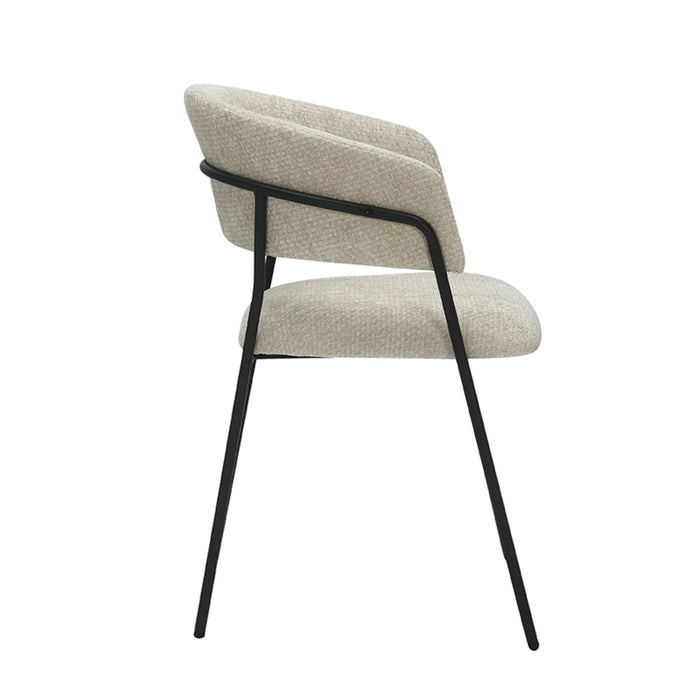 LABEL51 - Eetkamerstoel Luuk - Naturel Elite - Zwart Metaal