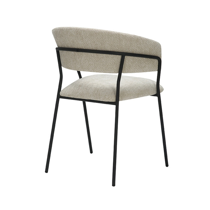 LABEL51 - Eetkamerstoel Luuk - Naturel Elite - Zwart Metaal