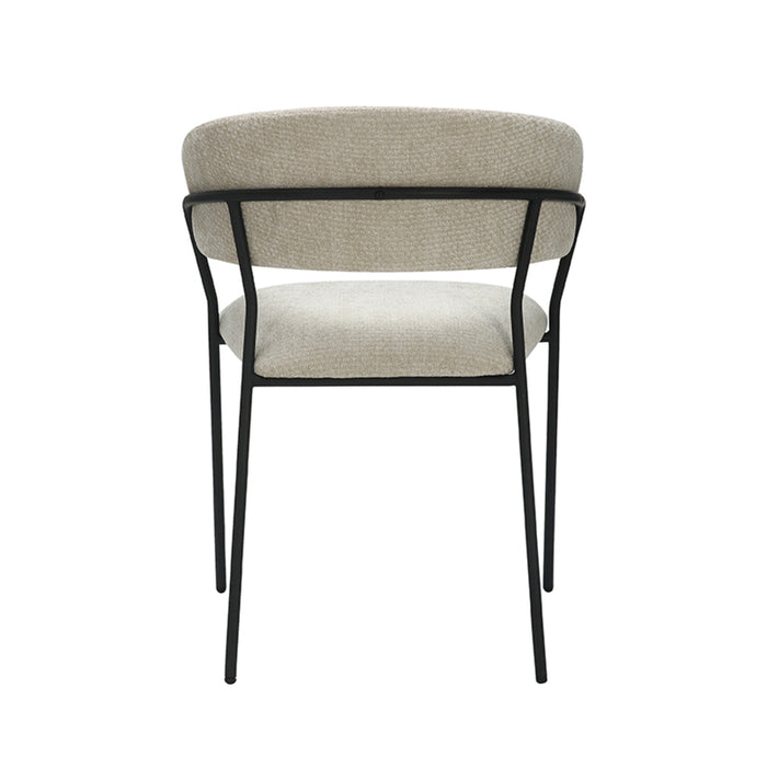 LABEL51 - Eetkamerstoel Luuk - Naturel Elite - Zwart Metaal