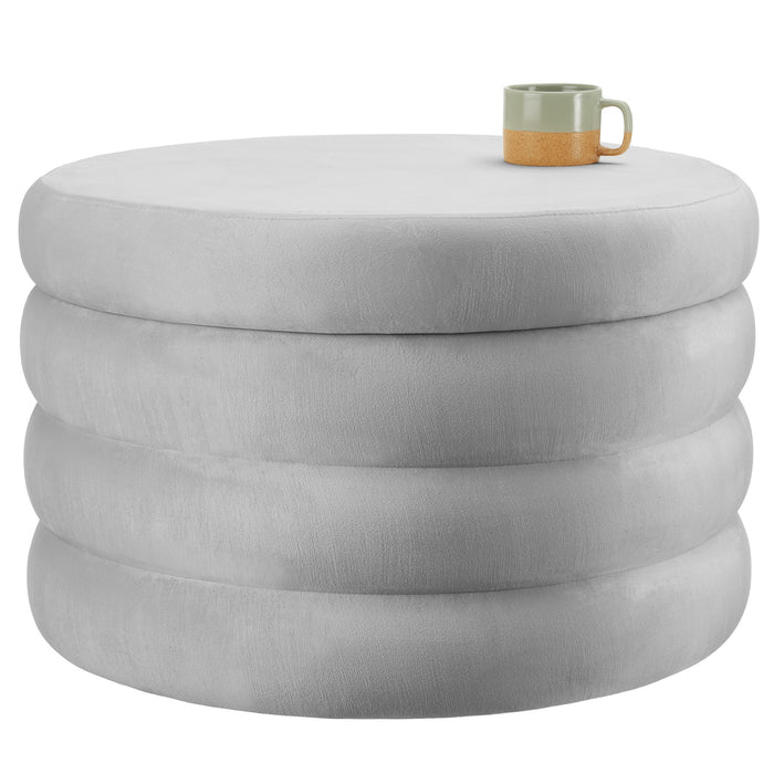 tectake® Hocker Altu XL, gestoffeerd, opbergruimte