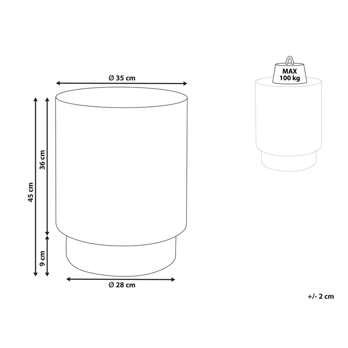 Beliani - BICCARI - Bijzettafel - Zwart - Lichtbeton